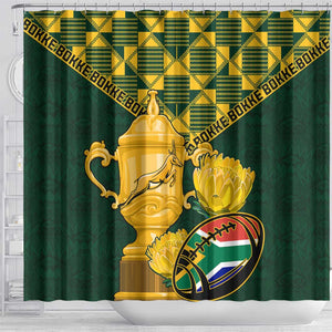 South Africa Rugby Shower Curtain - Go Bokke Champion, World Cup