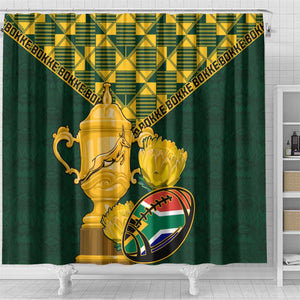 South Africa Rugby Shower Curtain - Go Bokke Champion, World Cup