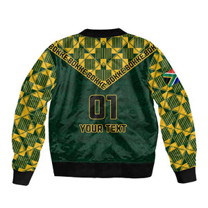 Custom South Africa Rugby Sleeve Zip Bomber Jacket - Go Bokke Champion, World Cup