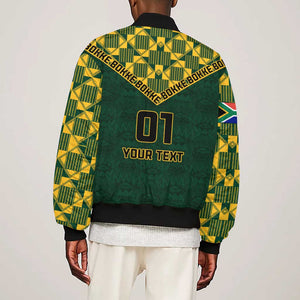 Custom South Africa Rugby Sleeve Zip Bomber Jacket - Go Bokke Champion, World Cup