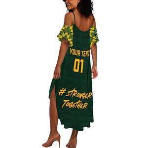 Custom South Africa Rugby Summer Maxi Dress - Go Bokke Champion, World Cup