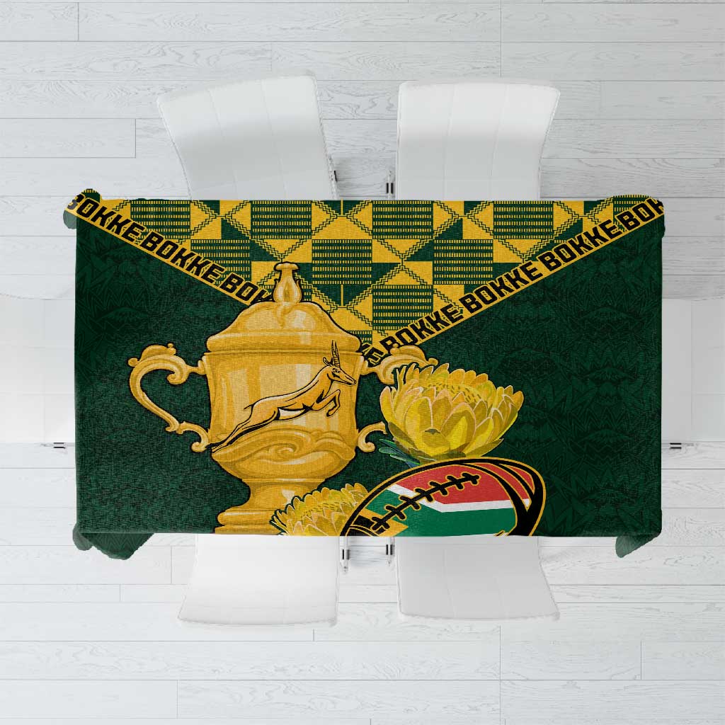 South Africa Rugby Tablecloth - Go Bokke Champion, World Cup