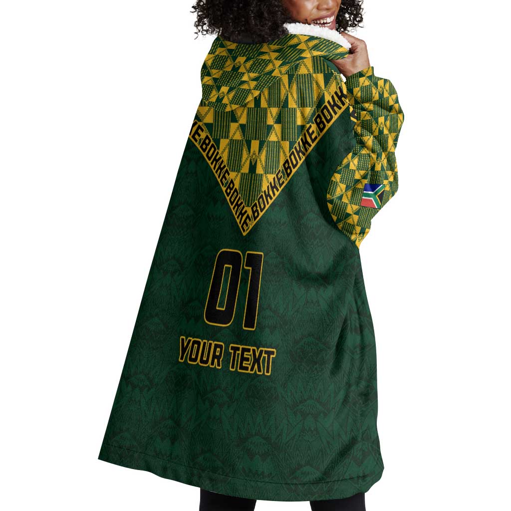 Custom South Africa Rugby Wearable Blanket Hoodie - Go Bokke Champion, World Cup
