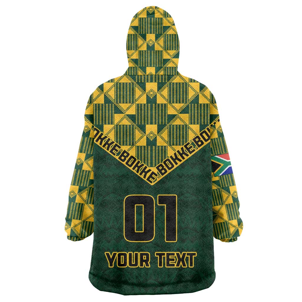 Custom South Africa Rugby Wearable Blanket Hoodie - Go Bokke Champion, World Cup