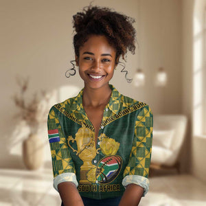 Custom South Africa Rugby Women Casual Shirt - Go Bokke Champion, World Cup