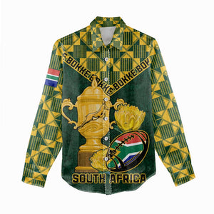 Custom South Africa Rugby Women Casual Shirt - Go Bokke Champion, World Cup