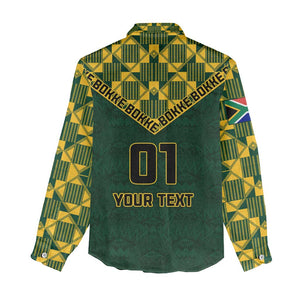 Custom South Africa Rugby Women Casual Shirt - Go Bokke Champion, World Cup