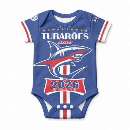 Custom Cape Verde 2026 Football Baby Onesie Blue Sharks WC Debut