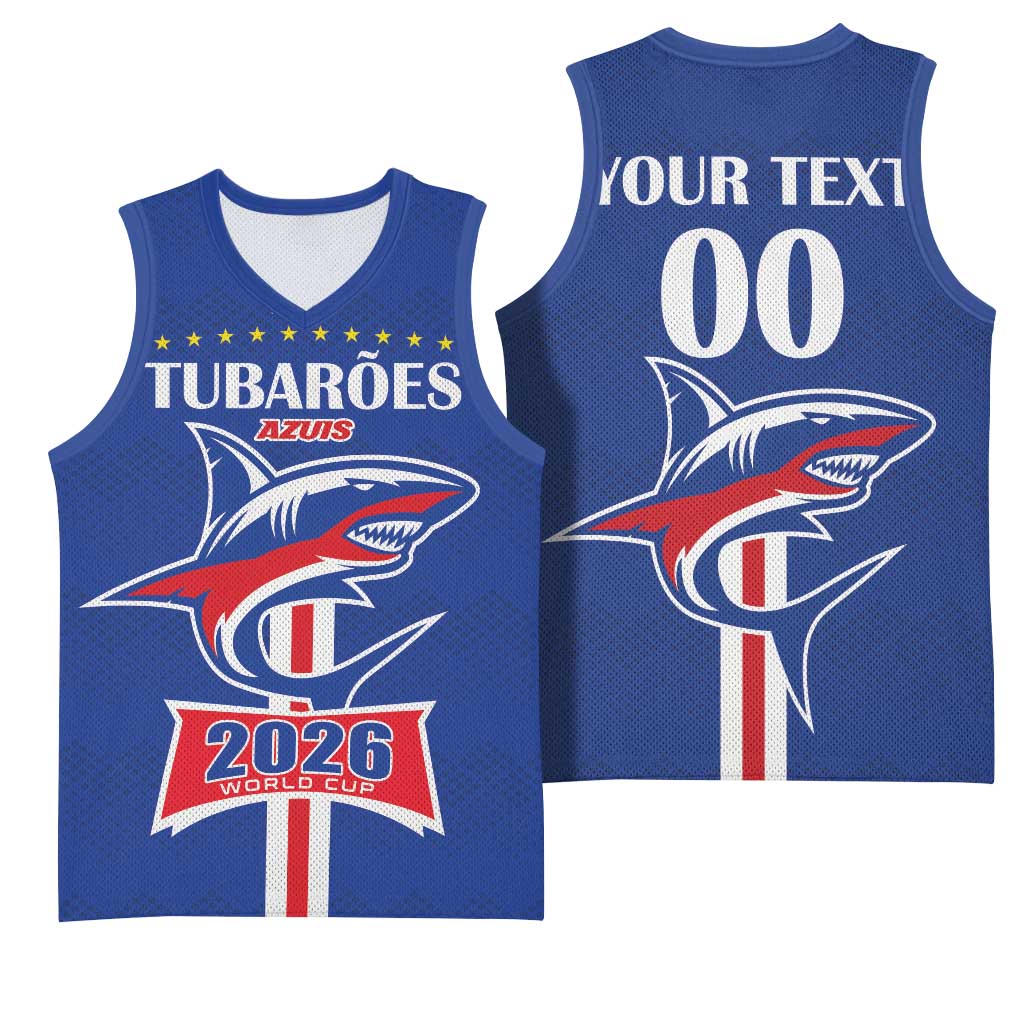 Custom Cape Verde 2026 Football Basketball Jersey Blue Sharks WC Debut LT01