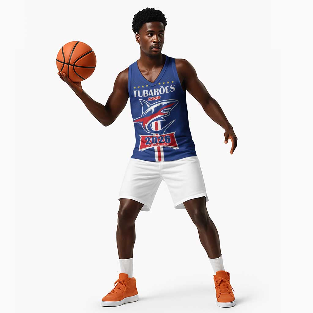 Custom Cape Verde 2026 Football Basketball Jersey Blue Sharks WC Debut LT01