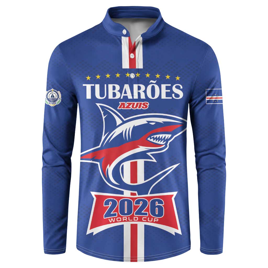 Custom Cape Verde 2026 Football Button Sweatshirt Blue Sharks WC Debut