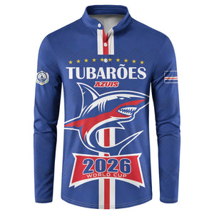 Custom Cape Verde 2026 Football Button Sweatshirt Blue Sharks WC Debut