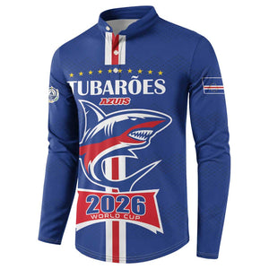 Custom Cape Verde 2026 Football Button Sweatshirt Blue Sharks WC Debut