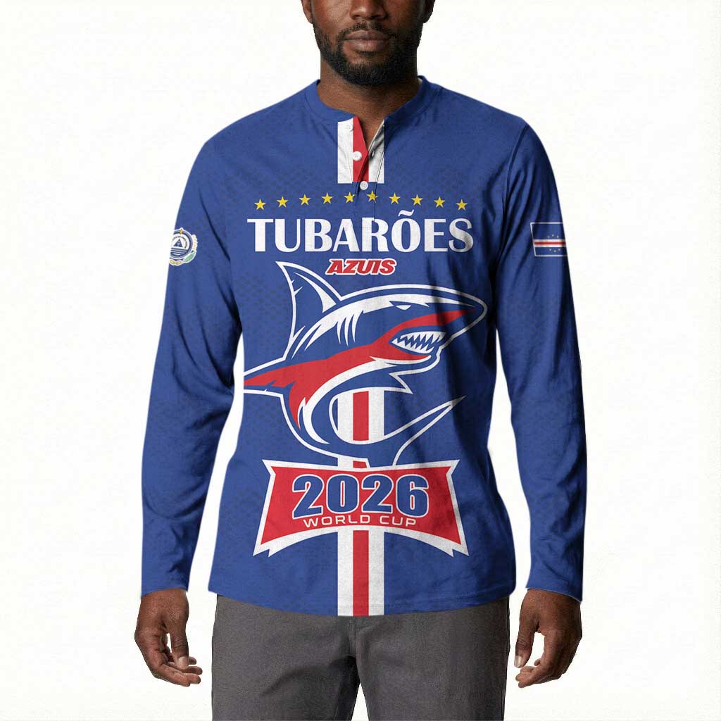 Custom Cape Verde 2026 Football Button Sweatshirt Blue Sharks WC Debut