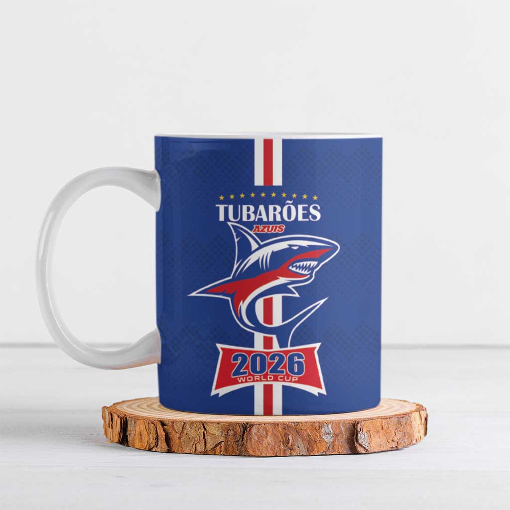 Custom Cape Verde 2026 Football Ceramic Mug Blue Sharks WC Debut