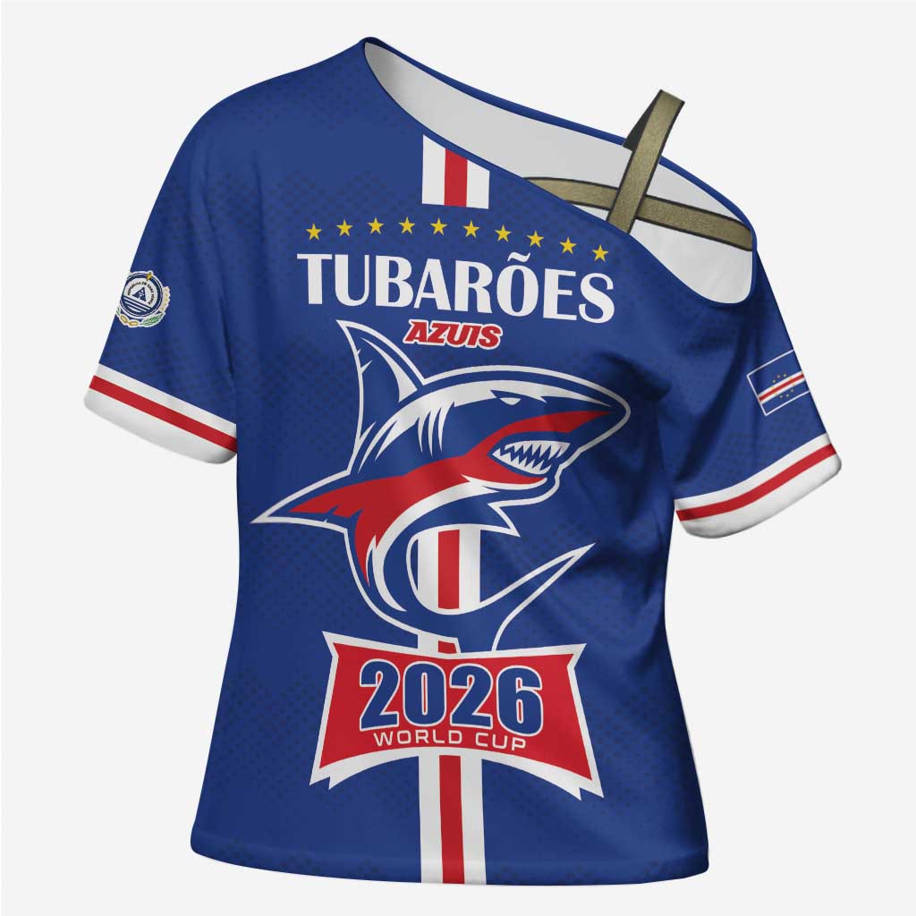 Custom Cape Verde 2026 Football Cross Shoulder Shirt Blue Sharks WC Debut