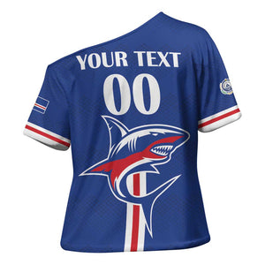 Custom Cape Verde 2026 Football Cross Shoulder Shirt Blue Sharks WC Debut