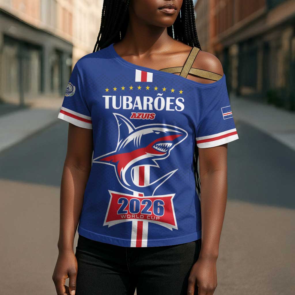 Custom Cape Verde 2026 Football Cross Shoulder Shirt Blue Sharks WC Debut