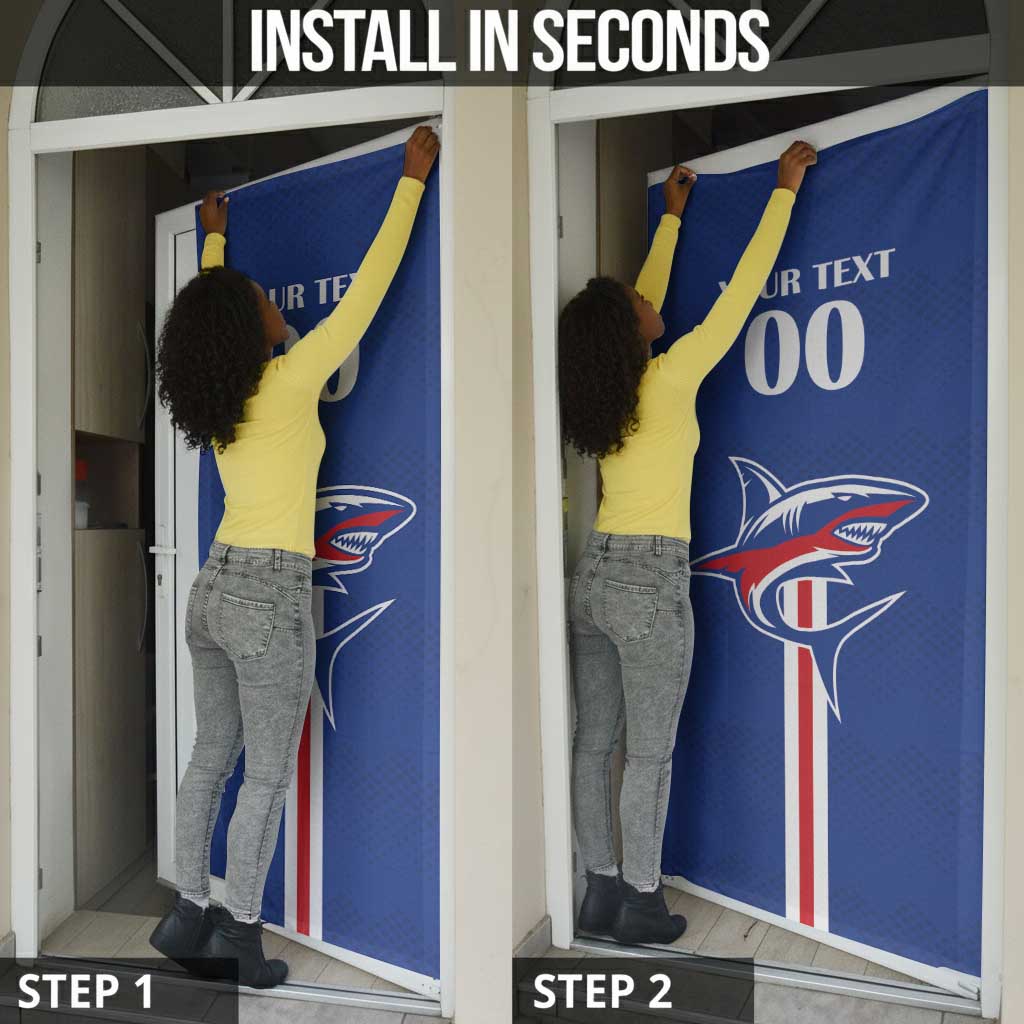 Custom Cape Verde 2026 Football Door Cover Blue Sharks WC Debut