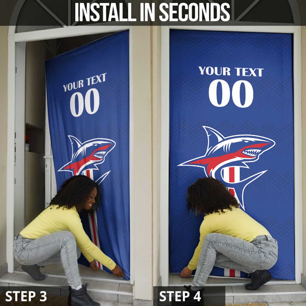 Custom Cape Verde 2026 Football Door Cover Blue Sharks WC Debut