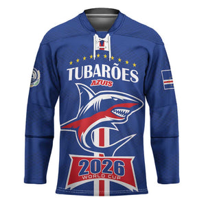 Custom Cape Verde 2026 Football Hockey Jersey Blue Sharks WC Debut