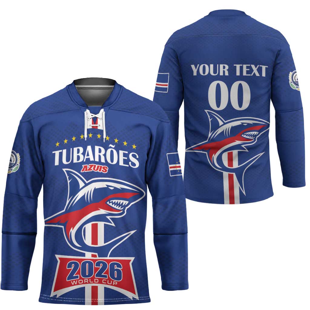 Custom Cape Verde 2026 Football Hockey Jersey Blue Sharks WC Debut