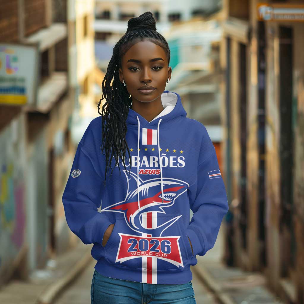 Custom Cape Verde 2026 Football Hoodie Blue Sharks WC Debut - African Pride