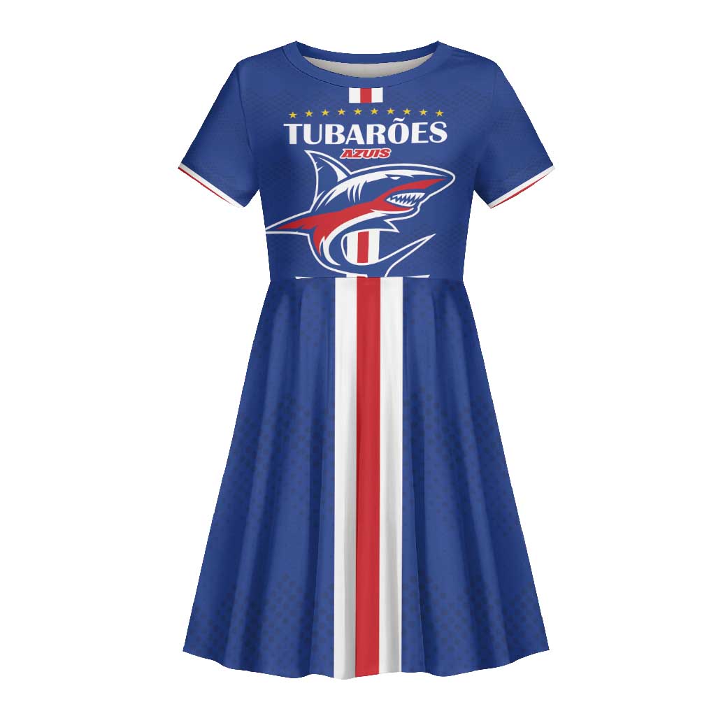 Custom Cape Verde 2026 Football Kid Short Sleeve Dress Blue Sharks WC Debut - African Pride