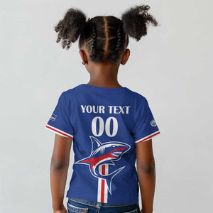 Custom Cape Verde 2026 Football Kid T shirt Blue Sharks WC Debut - African Pride