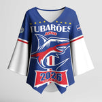 Custom Cape Verde 2026 Football Kimono Sleeve Blouse Blue Sharks WC Debut