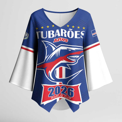 Custom Cape Verde 2026 Football Kimono Sleeve Blouse Blue Sharks WC Debut