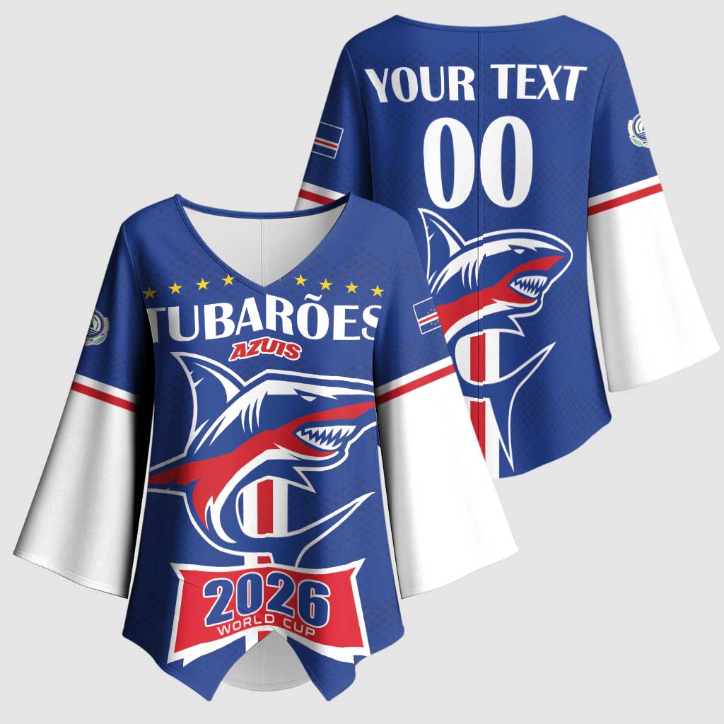 Custom Cape Verde 2026 Football Kimono Sleeve Blouse Blue Sharks WC Debut