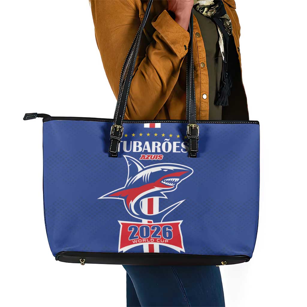 Cape Verde 2026 Football Leather Tote Bag Blue Sharks WC Debut - African Pride