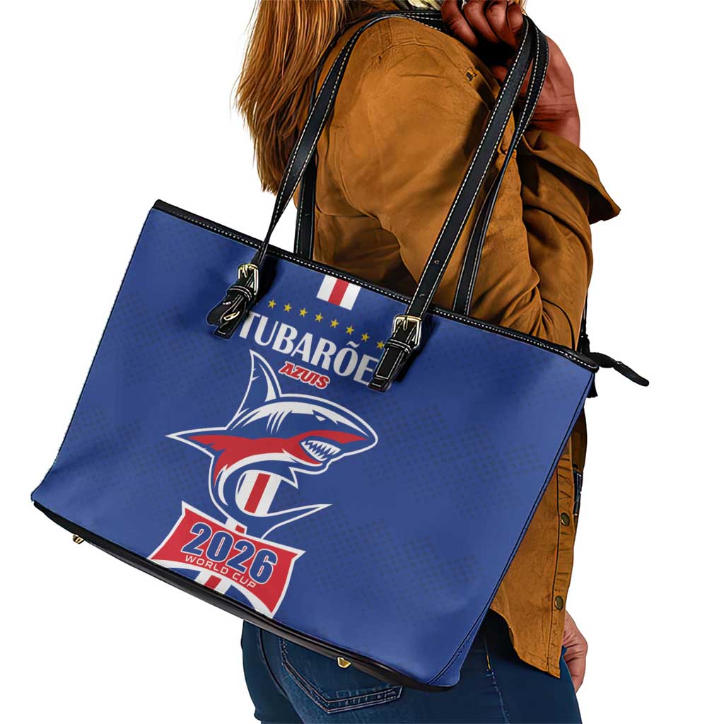 Cape Verde 2026 Football Leather Tote Bag Blue Sharks WC Debut - African Pride
