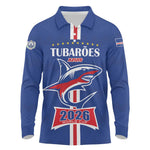 Custom Cape Verde 2026 Football Long Sleeve Polo Shirt Blue Sharks WC Debut - African Pride