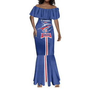Custom Cape Verde 2026 Football Mermaid Dress Blue Sharks WC Debut - African Pride