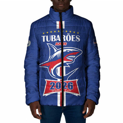 Custom Cape Verde 2026 Football Padded Jacket Blue Sharks WC Debut