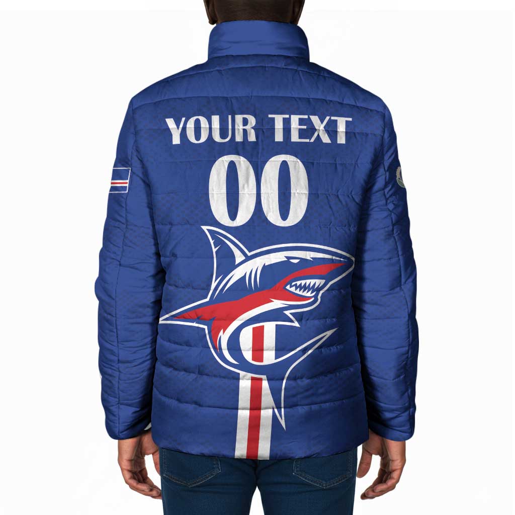 Custom Cape Verde 2026 Football Padded Jacket Blue Sharks WC Debut