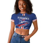 Custom Cape Verde 2026 Football Raglan Cropped T shirt Blue Sharks WC Debut - African Pride