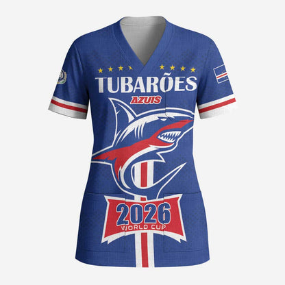 Custom Cape Verde 2026 Football Scrub Top Blue Sharks WC Debut - African Pride