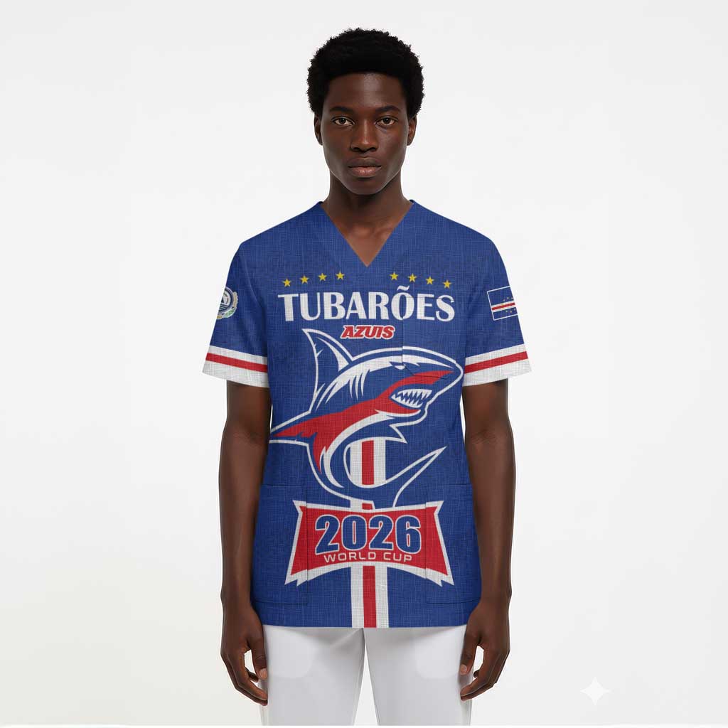 Custom Cape Verde 2026 Football Scrub Top Blue Sharks WC Debut - African Pride