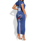 Custom Cape Verde 2026 Football Short Sleeve Bodycon Dress Blue Sharks WC Debut - African Pride