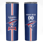 Custom Cape Verde 2026 Football Skinny Tumbler Blue Sharks WC Debut - African Pride