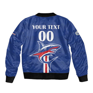 Custom Cape Verde 2026 Football Sleeve Zip Bomber Jacket Blue Sharks WC Debut - African Pride