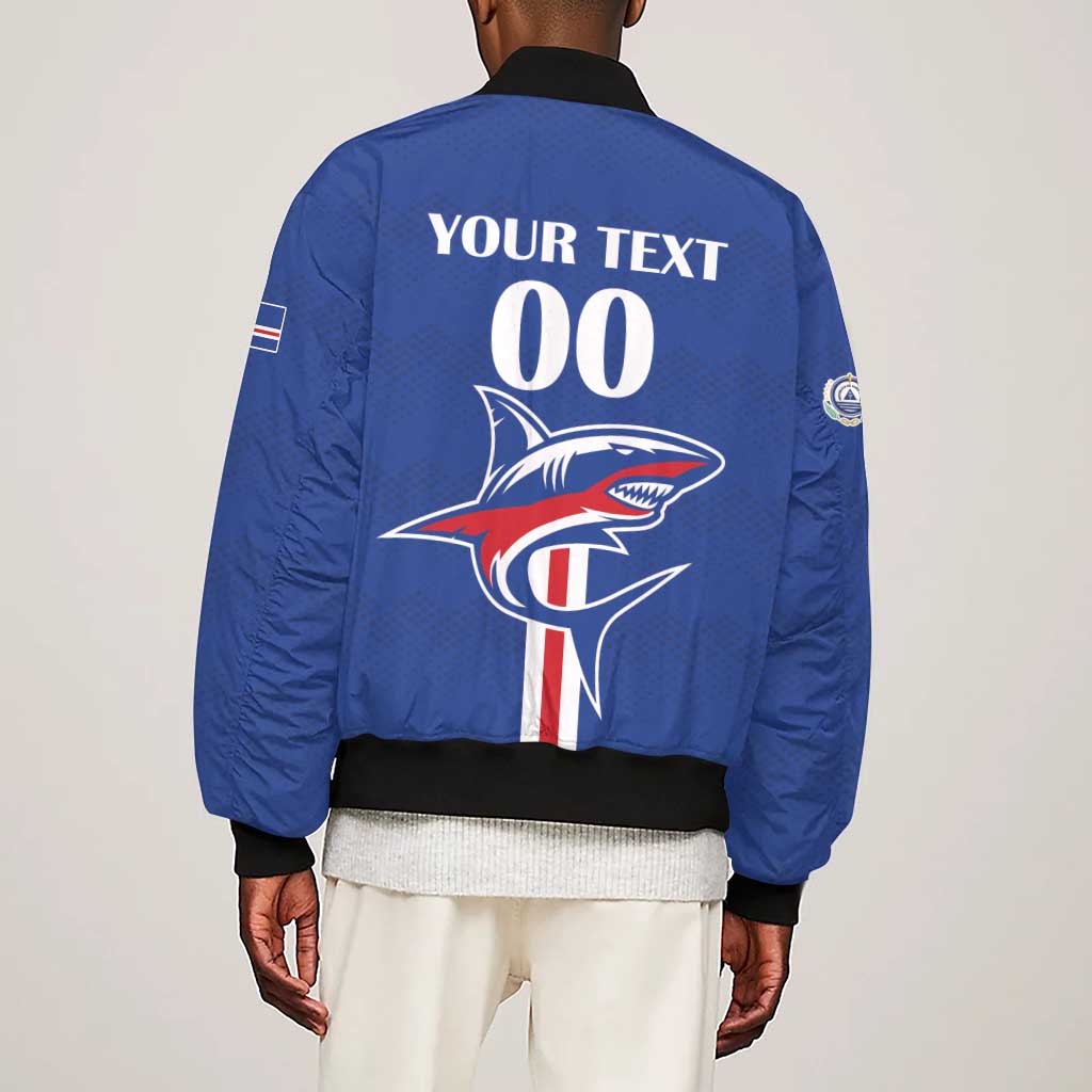 Custom Cape Verde 2026 Football Sleeve Zip Bomber Jacket Blue Sharks WC Debut - African Pride