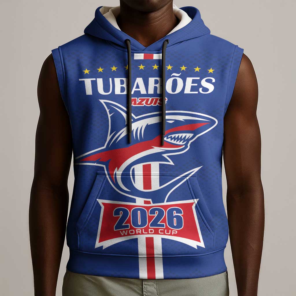 Custom Cape Verde 2026 Football Sleeveless Hoodie Blue Sharks WC Debut - African Pride