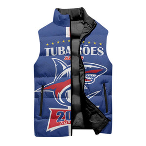 Custom Cape Verde 2026 Football Sleeveless Puffer Jacket Blue Sharks WC Debut