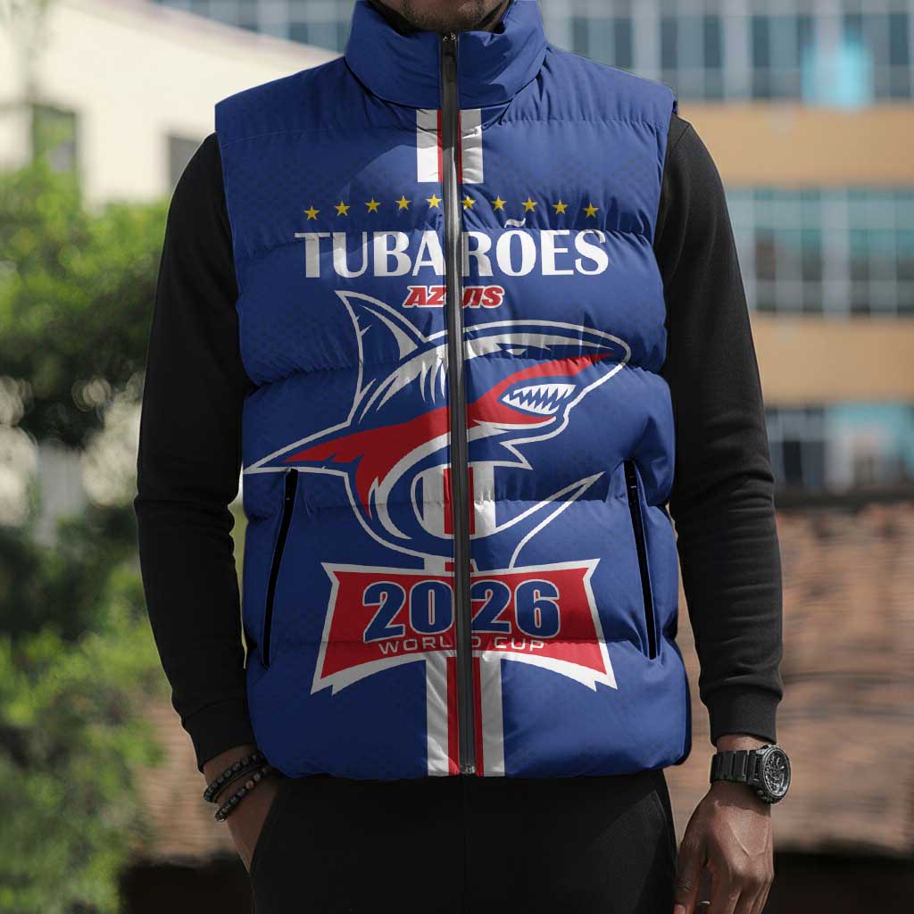 Custom Cape Verde 2026 Football Sleeveless Puffer Jacket Blue Sharks WC Debut