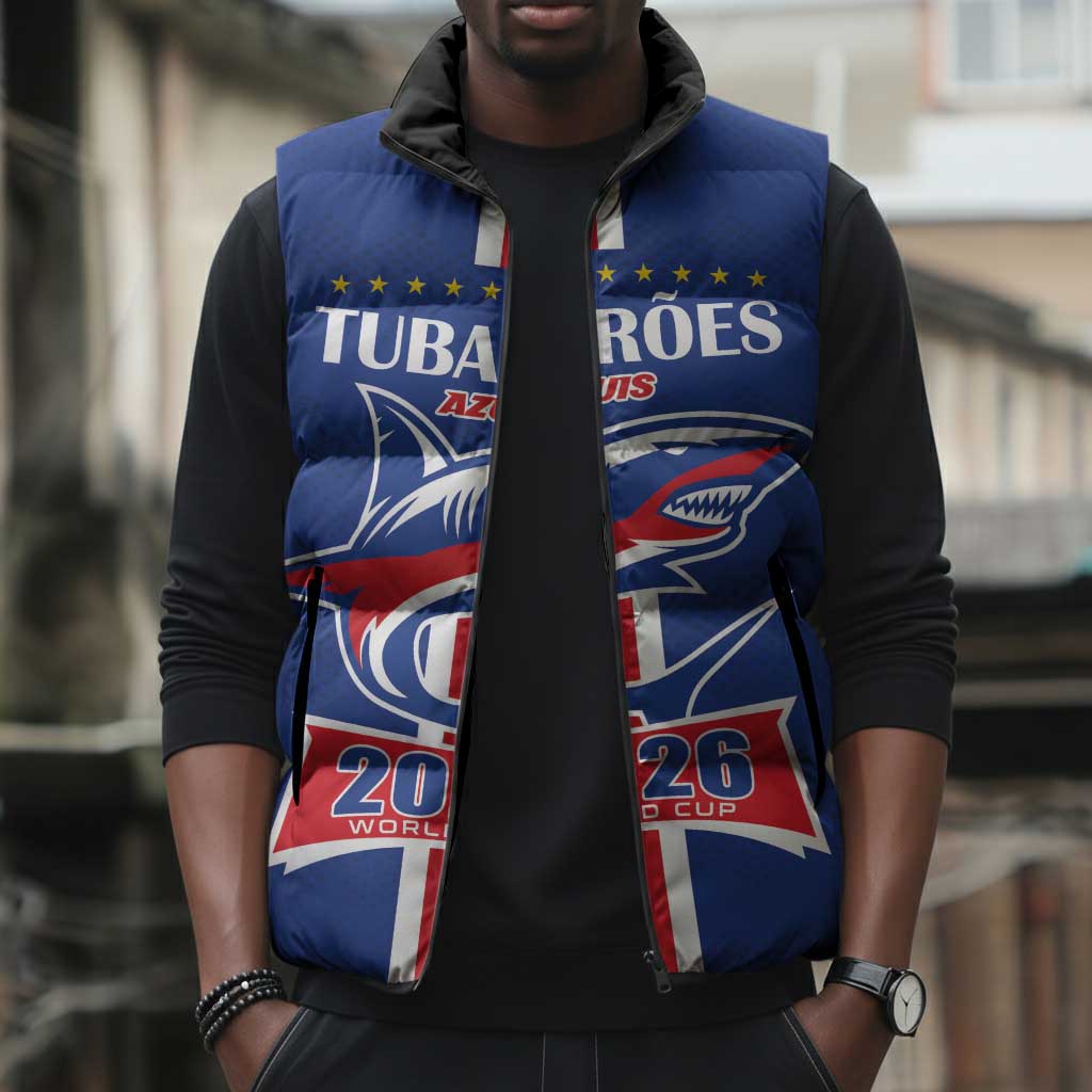 Custom Cape Verde 2026 Football Sleeveless Puffer Jacket Blue Sharks WC Debut
