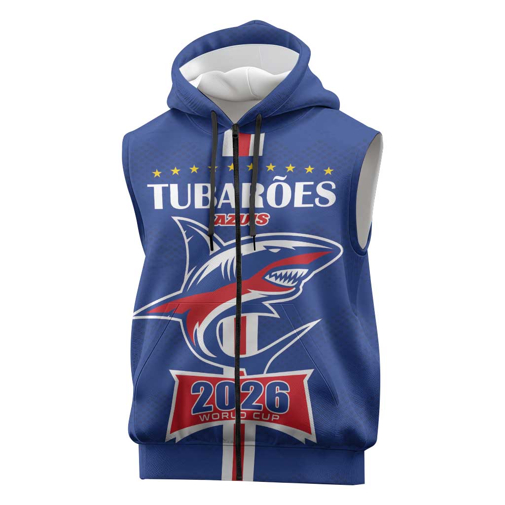 Custom Cape Verde 2026 Football Sleeveless Zip Hoodie Blue Sharks WC Debut - African Pride